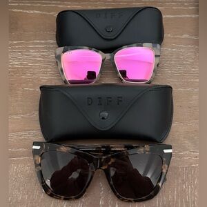 Diff Eyewear Pink and Tortoise Sunglasses Set